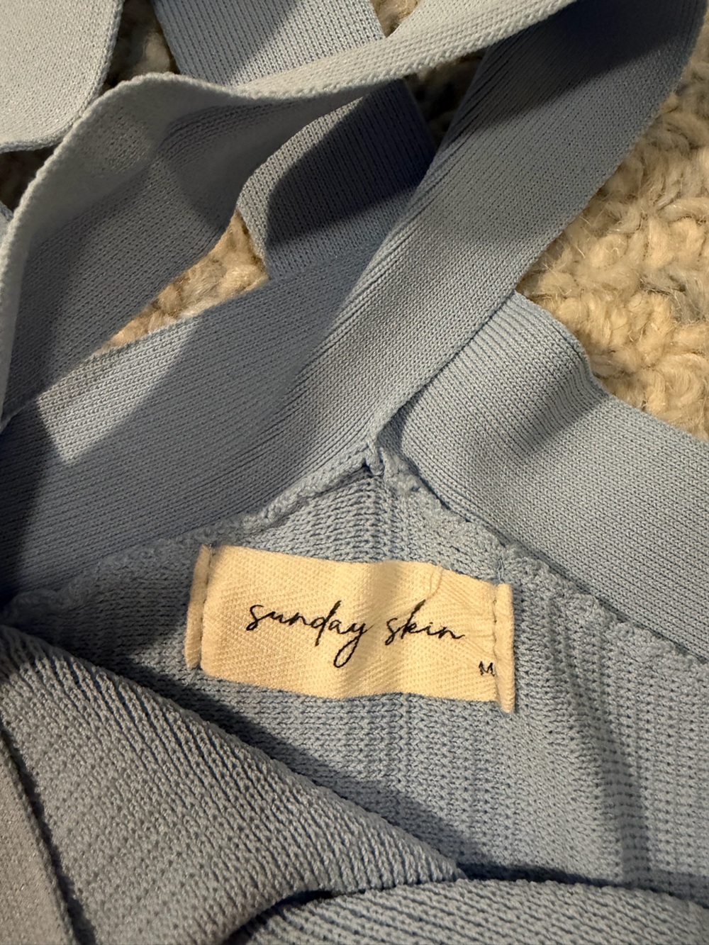 American Threads Light Blue Ribbed Tank - Picture 2 of 3